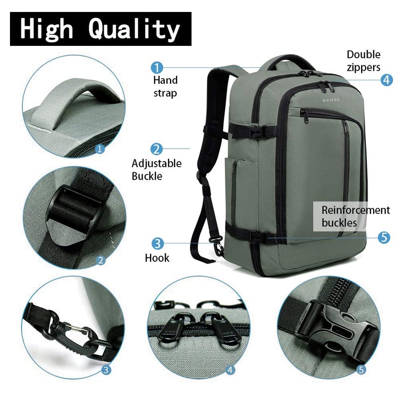 BANGE Carry on Backpack for Men, Airline Approved Duffle Backpack, Waterproof Weekender Daypack for Traveling, Camping and Sports - Image 4